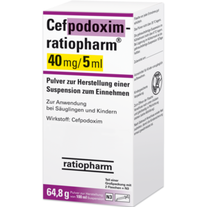 Cefpodoxim-ratiopharm® 40 mg/5 ml Pulver zur Herstellung einer Suspension zum Einnehmen