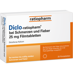 Diclo-ratiopharm® bei Schmerzen und Fieber 25 mg Filmtabletten