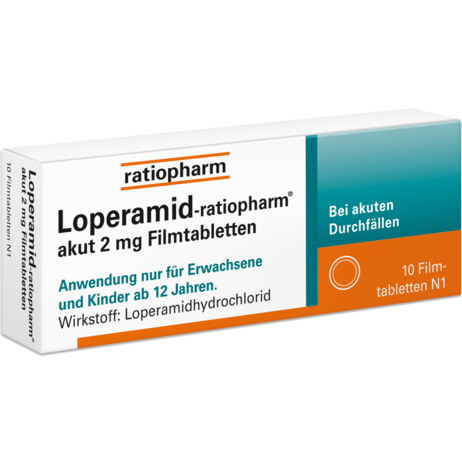 Loperamid-ratiopharm® akut 2&nbsp;mg Filmtabletten