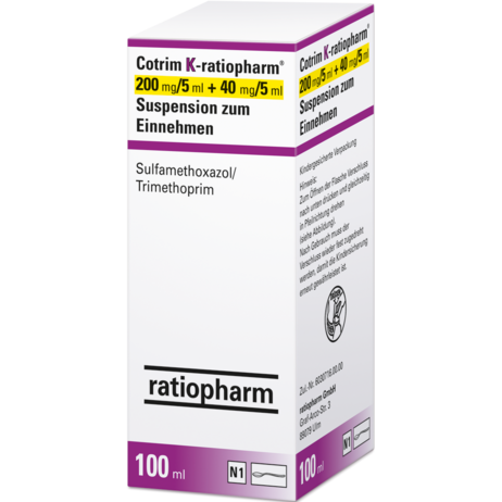 Cotrim K-ratiopharm® 200&nbsp;mg/5&nbsp;ml + 40&nbsp;mg/5&nbsp;ml Suspension zum Einnehmen