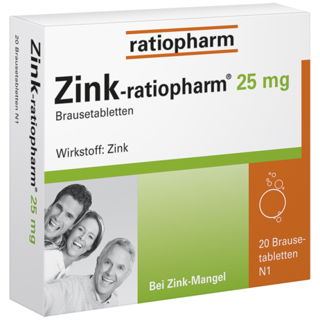 Zink-ratiopharm® 25&nbsp;mg Brausetabletten