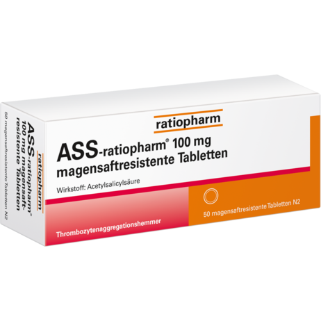 ASS-ratiopharm® 100&nbsp;mg magensaftresistente Tabletten