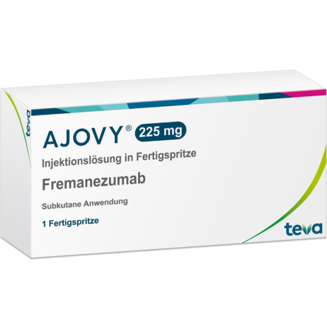 AJOVY® 225&nbsp;mg Injektionslösung in einer Fertigspritze