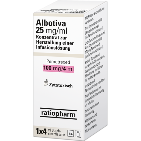 Albotiva 25&nbsp;mg/ml Konzentrat zur Herstellung einer Infusionslösung