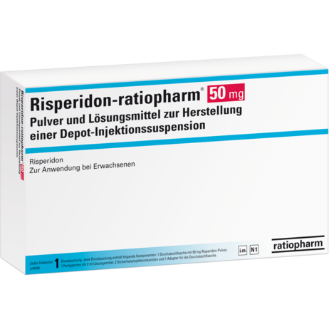 Risperidon-ratiopharm® 50&nbsp;mg Pulver und Lösungsmittel zur Herstellung einer  Depot-Injektionssuspension