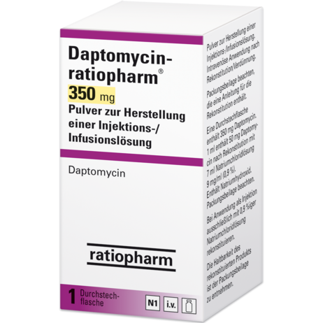 Daptomycin-ratiopharm® 350&nbsp;mg Pulver zur Herstellung einer Injektions-/Infusionslösung