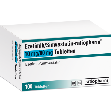 Ezetimib/Simvastatin-ratiopharm® 10&nbsp;mg/80&nbsp;mg Tabletten