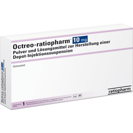 Octreo-ratiopharm® 10&nbsp;mg Pulver und Lösungsmittel zur Herstellung einer Depot-Injektionssuspension