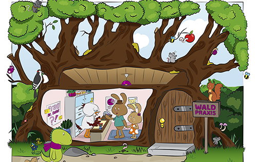 Wimmelbild Waldpraxis