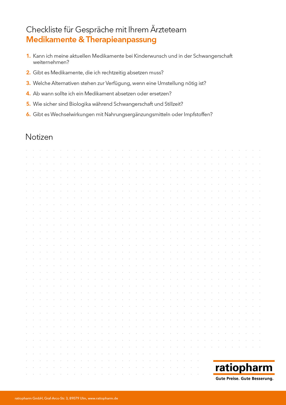 Abbildung der Checkliste