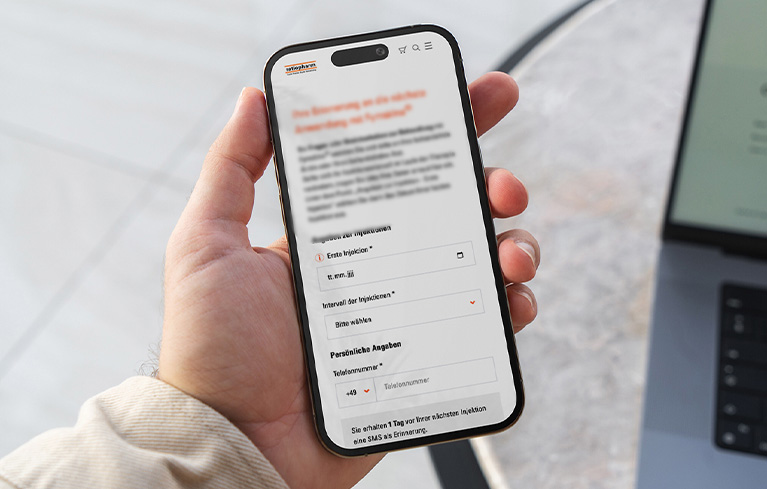 Handy mit Erinnerungsfunktion auf dem Screen