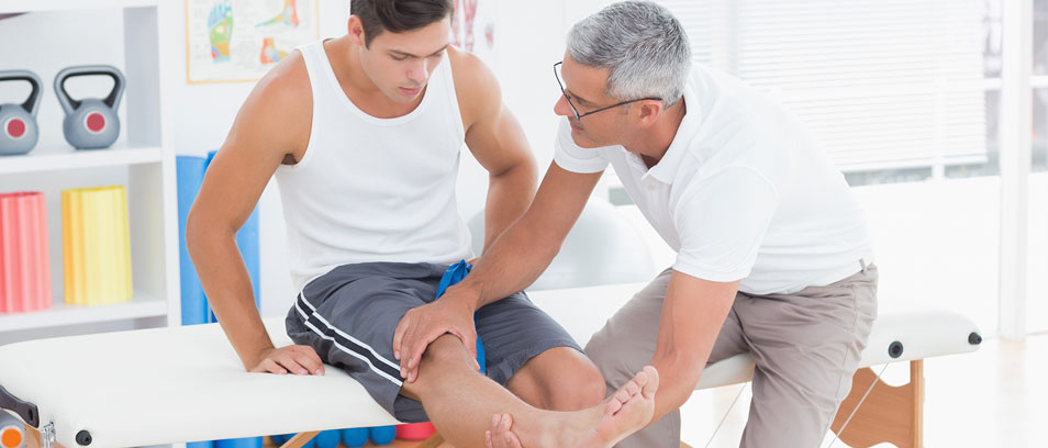 Patient in der Physiobehandlung