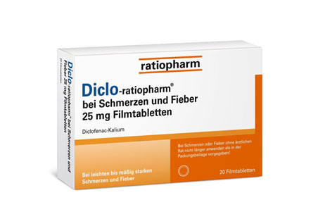 Diclo rtp bei Schmerzen und Fieber 25mg FTA