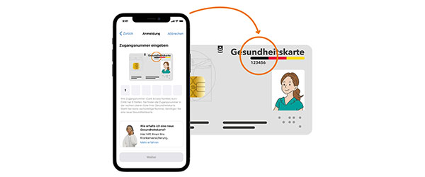 Abbildung Authentifizierung mit der Gesundheitskarte