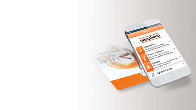 i-phone mit angezeigter App der Rückenschule