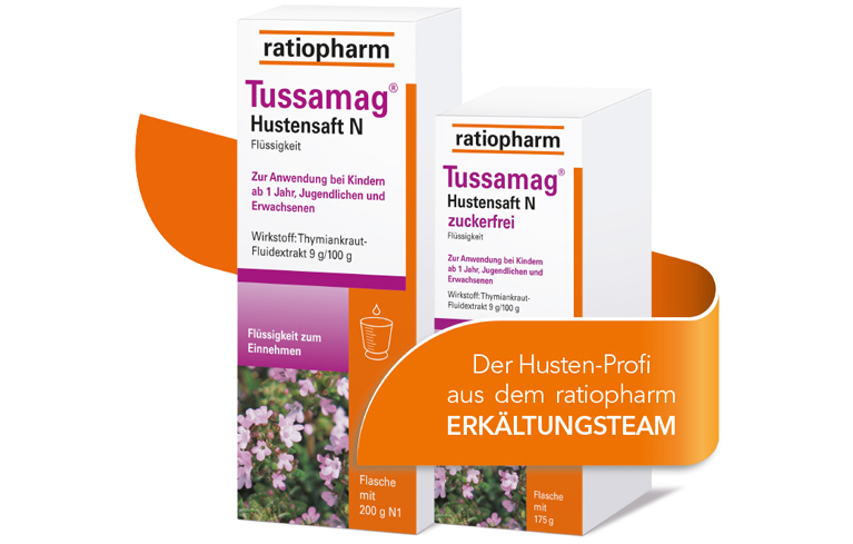 Bei Husten: Tussamag von ratiopharm  Packshots Tussamag
