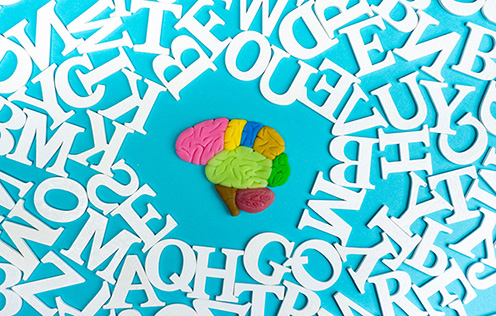 Wortspiel um eine Gehirngrafik