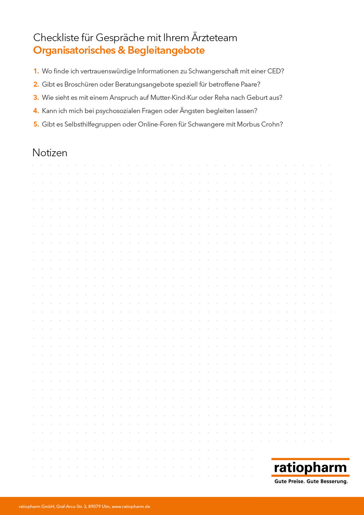 Abbildung der Checkliste