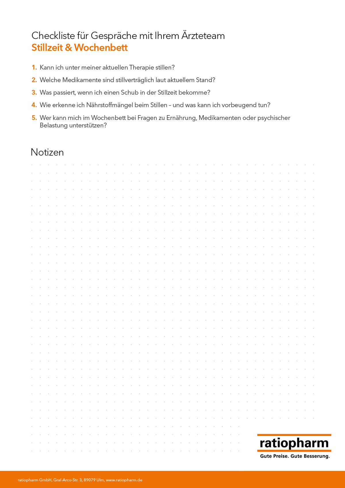 Abbildung der Checkliste