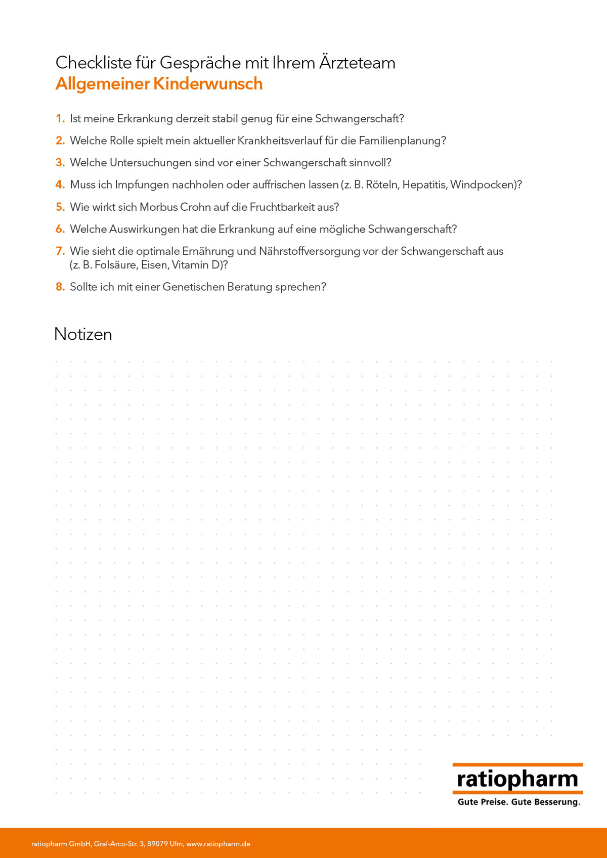 Abbildung der Checkliste