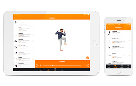 Übungen A-Z in der Rückenschule-App