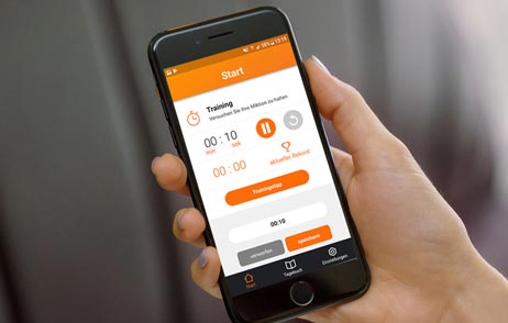 Miktionstrainer App Beispielbildschirm Miktionstrainer App