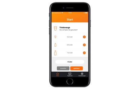 Miktionstrainer App Beispielbildschirm Miktionstrainer App