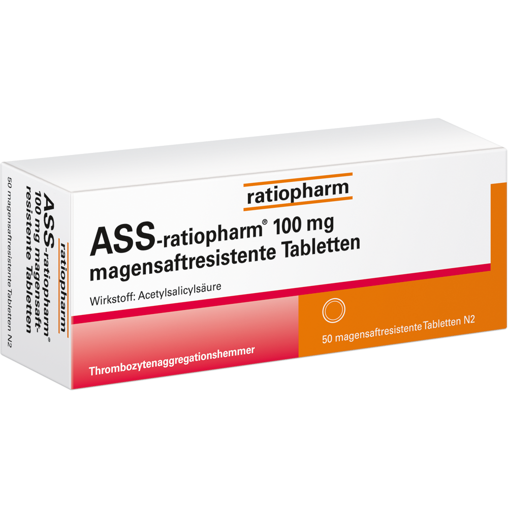 ASS ratiopharm 100 Mg Magensaftresistente Tabletten Ratiopharm GmbH