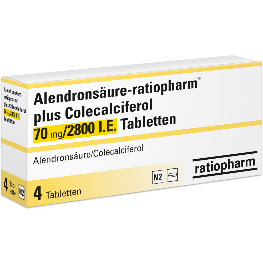 Alendronsäure-ratiopharm® plus Colecalciferol 70&nbsp;mg/2800&nbsp;I.E. Tabletten