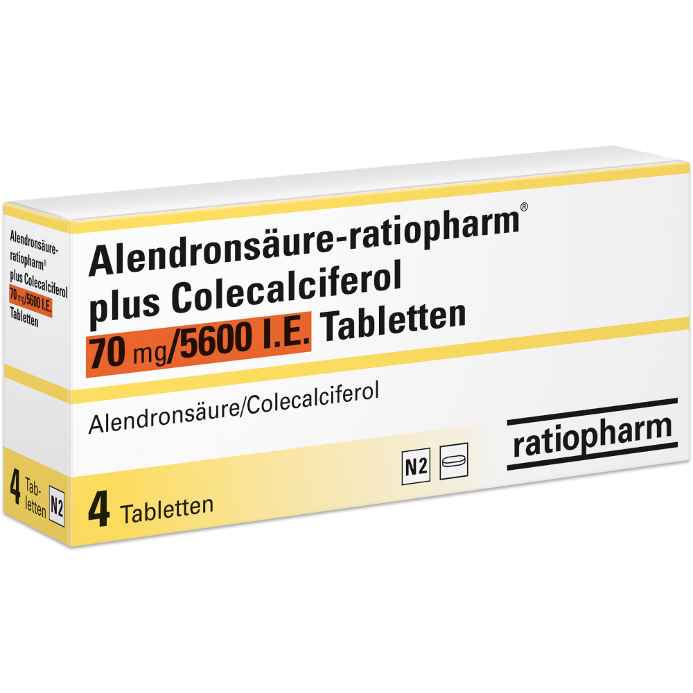 Alendronsäure-ratiopharm® plus Colecalciferol 70&nbsp;mg/5600&nbsp;I.E. Tabletten