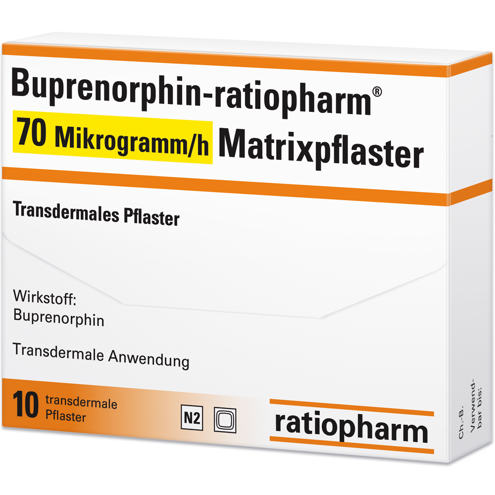 Buprenorphin-ratiopharm® 70&nbsp;Mikrogramm/h Transdermales Pflaster
