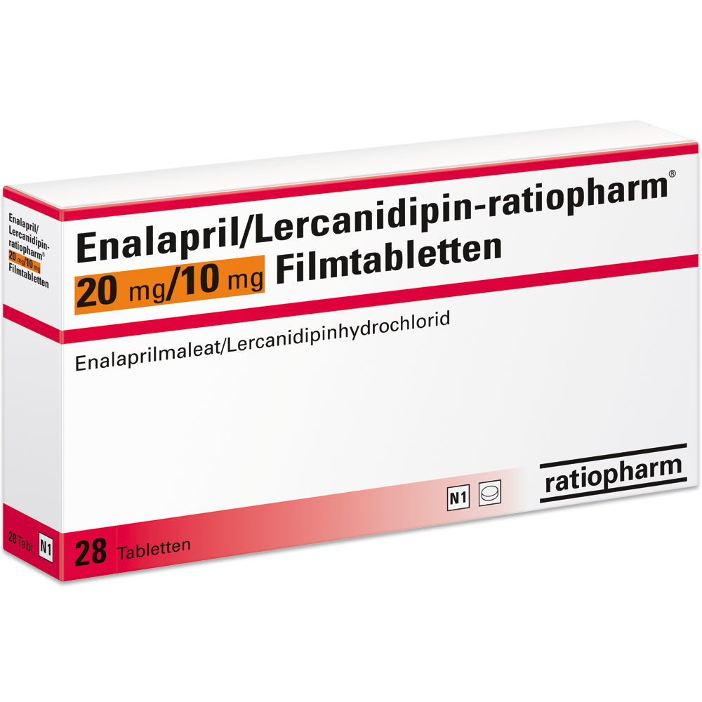 Let at forstå Forkert Beroligende middel Enalapril/Lercanidipin-ratiopharm® 20 mg/10 mg Filmtabletten - ratiopharm  GmbH
