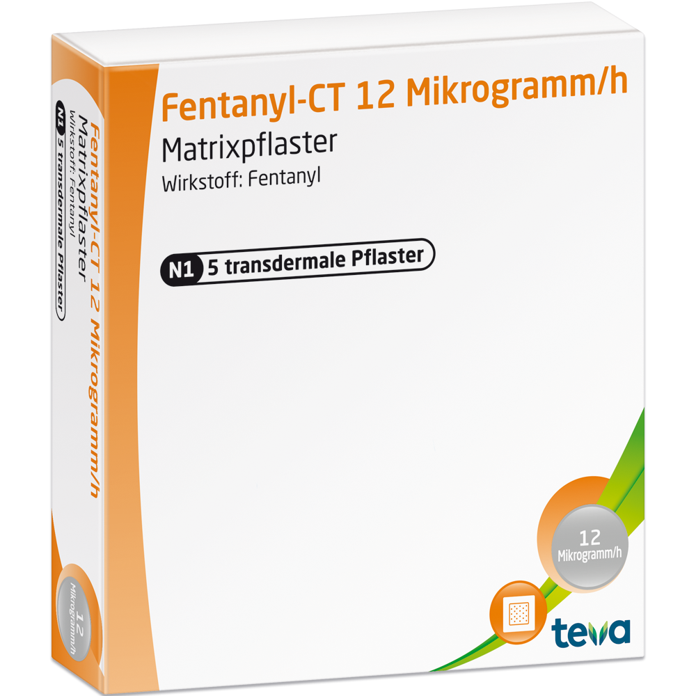 Fentanyl CT 12 Mikrogramm h Matrixpflaster Ratiopharm GmbH fentanyl-ct-12-mikrogramm-h-matrixpflaster-ratiopharm-gmbh