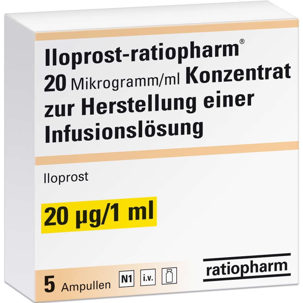 Iloprost-ratiopharm® 20  Mikrogramm/ml Konzentrat zur Herstellung einer Infusionslösung