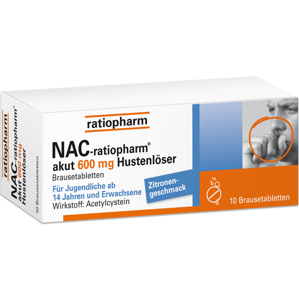 NAC-ratiopharm® akut 600&nbsp;mg Hustenlöser Brausetabletten
