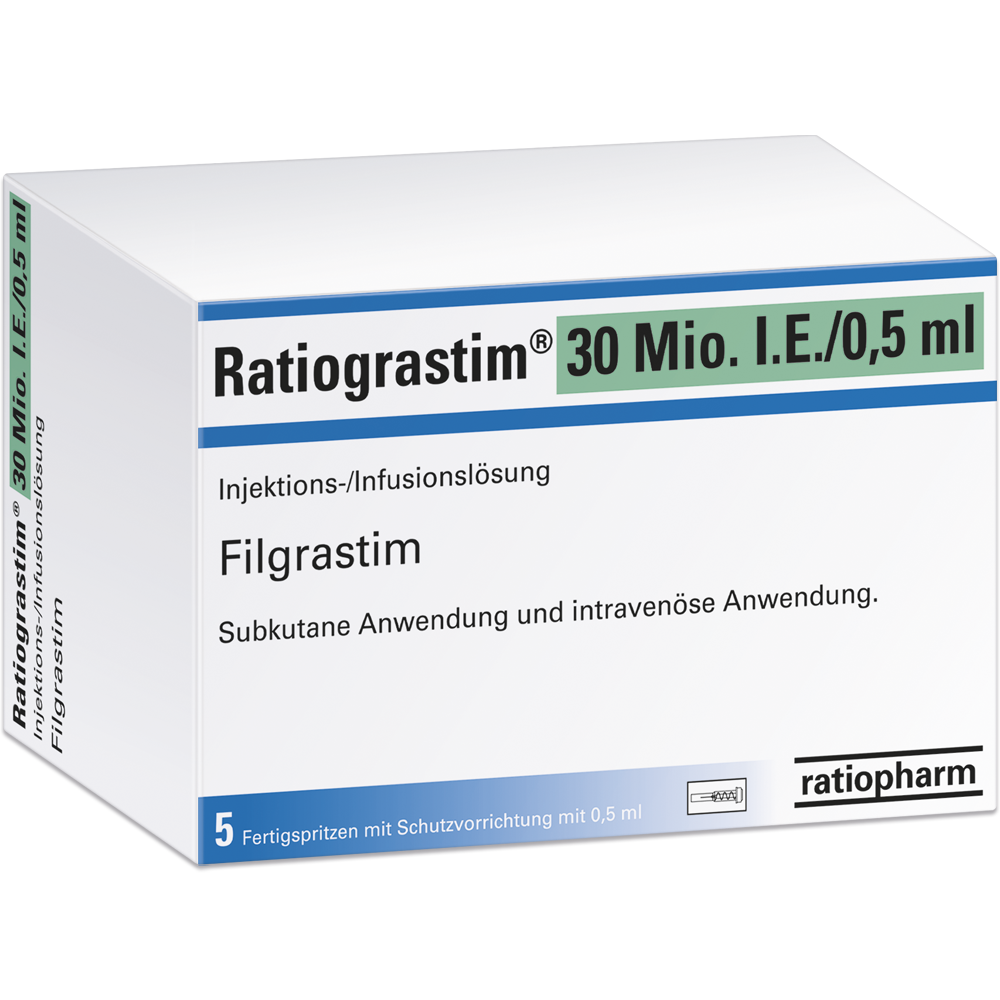 Ratiograstim® 30 Mio. I.E./0,5&nbsp;ml Injektions- oder Infusionslösung