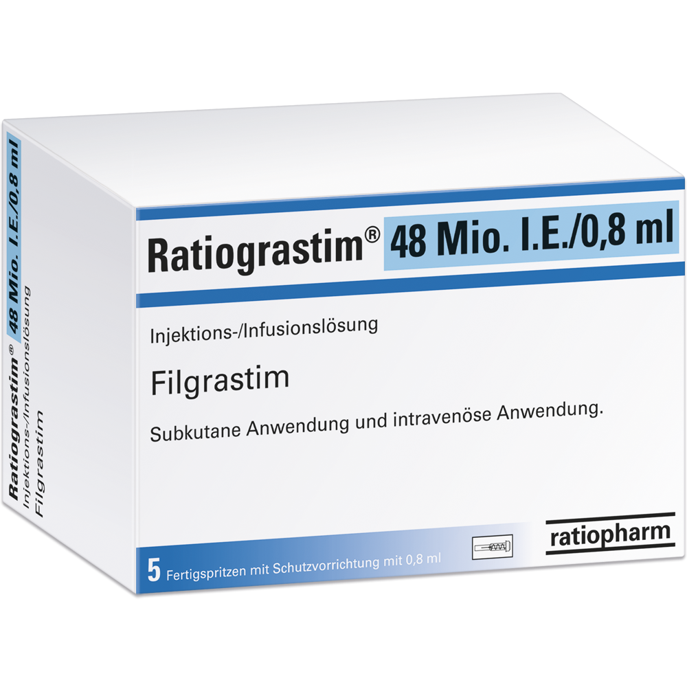 Ratiograstim® 48 Mio. I.E./0,8&nbsp;ml Injektions- oder Infusionslösung